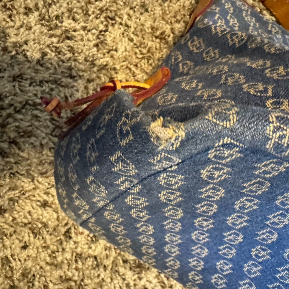 Dooney & Bourke Navy and Tan Monogram Shoulder Bag - Picture 10 of 16